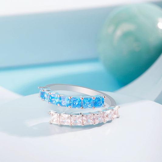 Silver Brilliant Aquamarine Ring