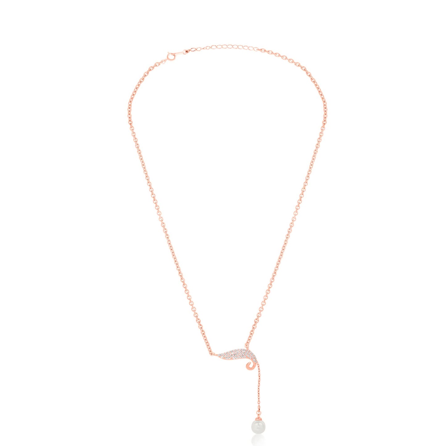 Rose Gold Lustrous Pearl Drop Pendant