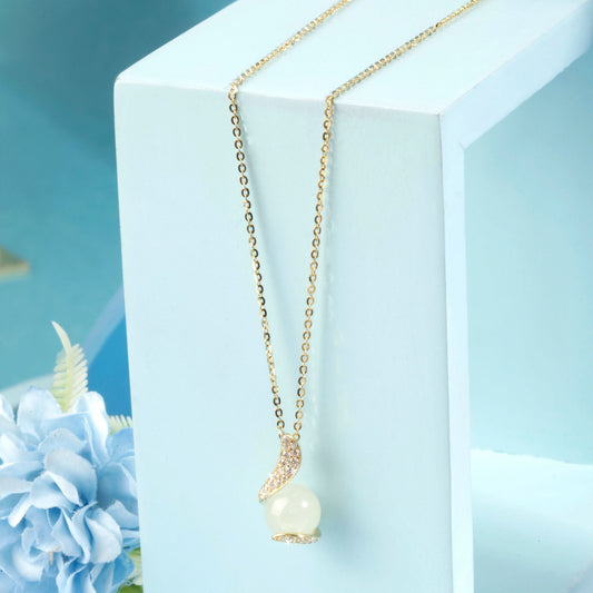 Gold Plated Mystic Moonstone Pendant Silvish