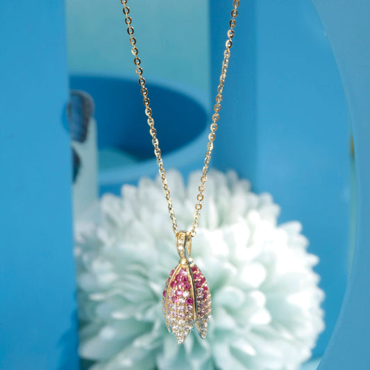 Gold Plated Blooming Flower Pendant Silvish