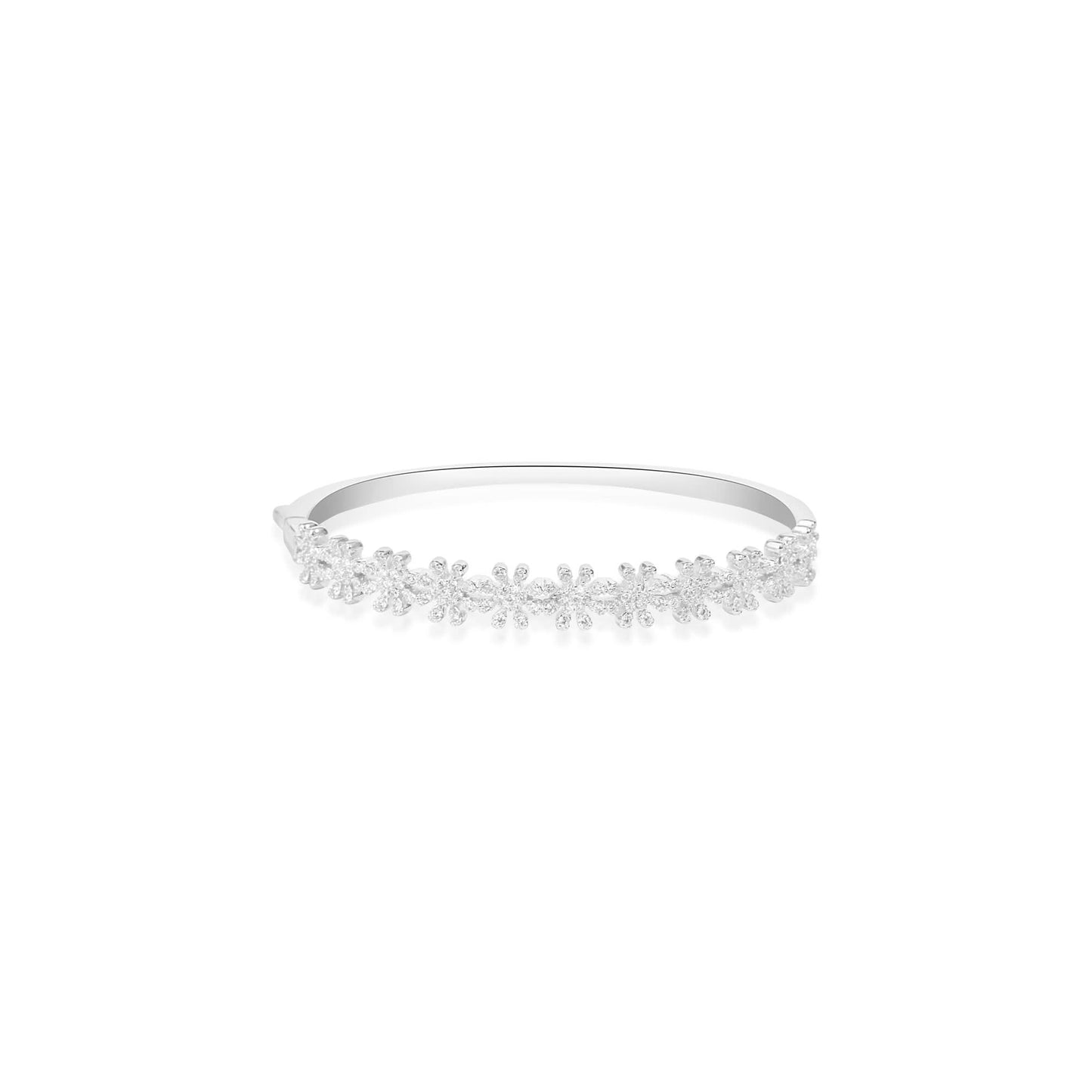 Silver String of Flowers Bracelet