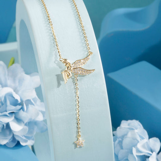 Gold Plated Guardian Angel Pendant