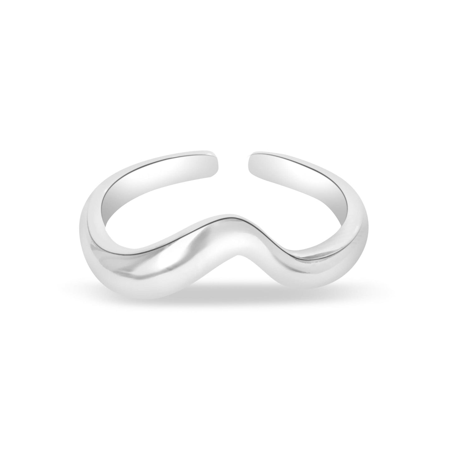 Silver Open Brass Cuff Ring