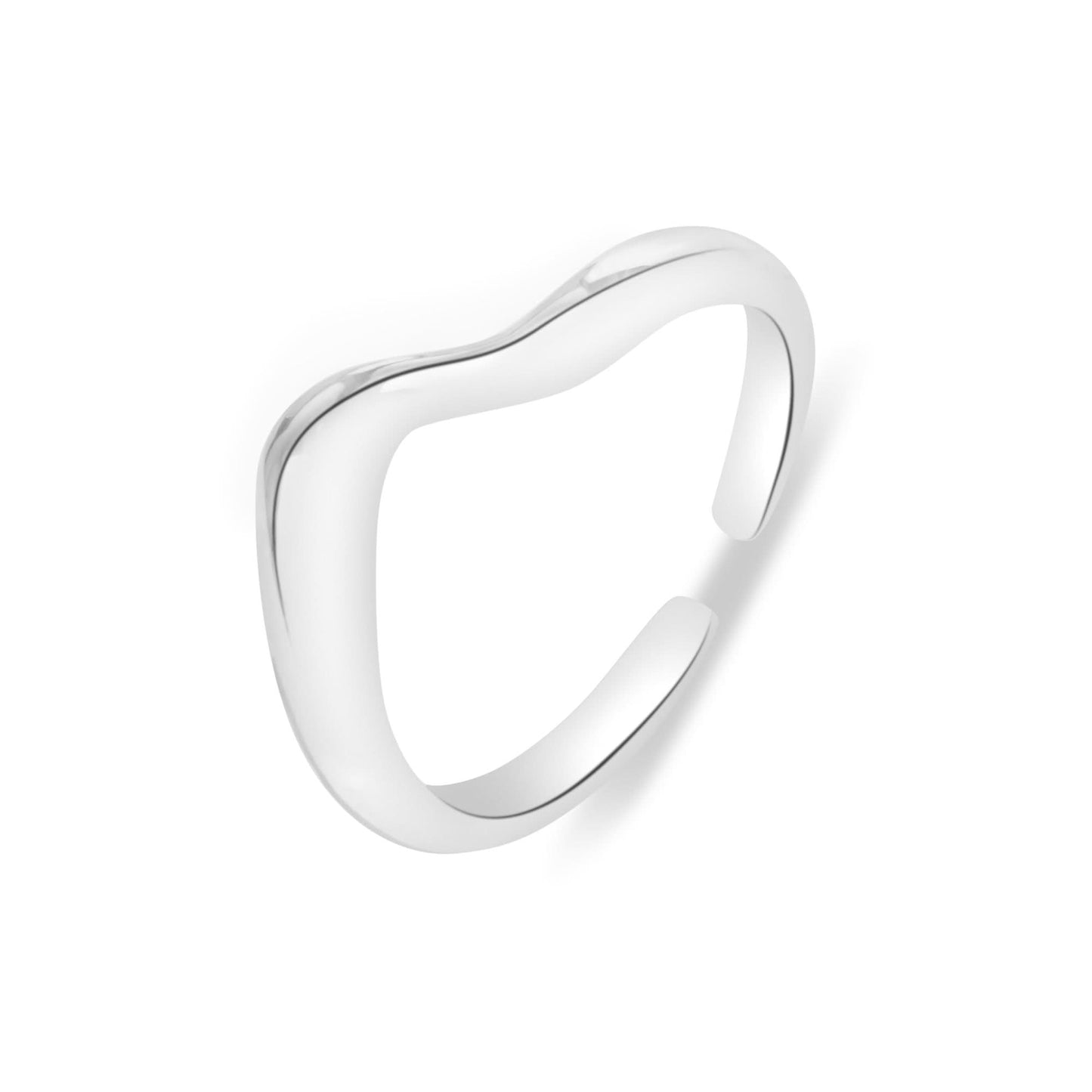 Silver Open Brass Cuff Ring