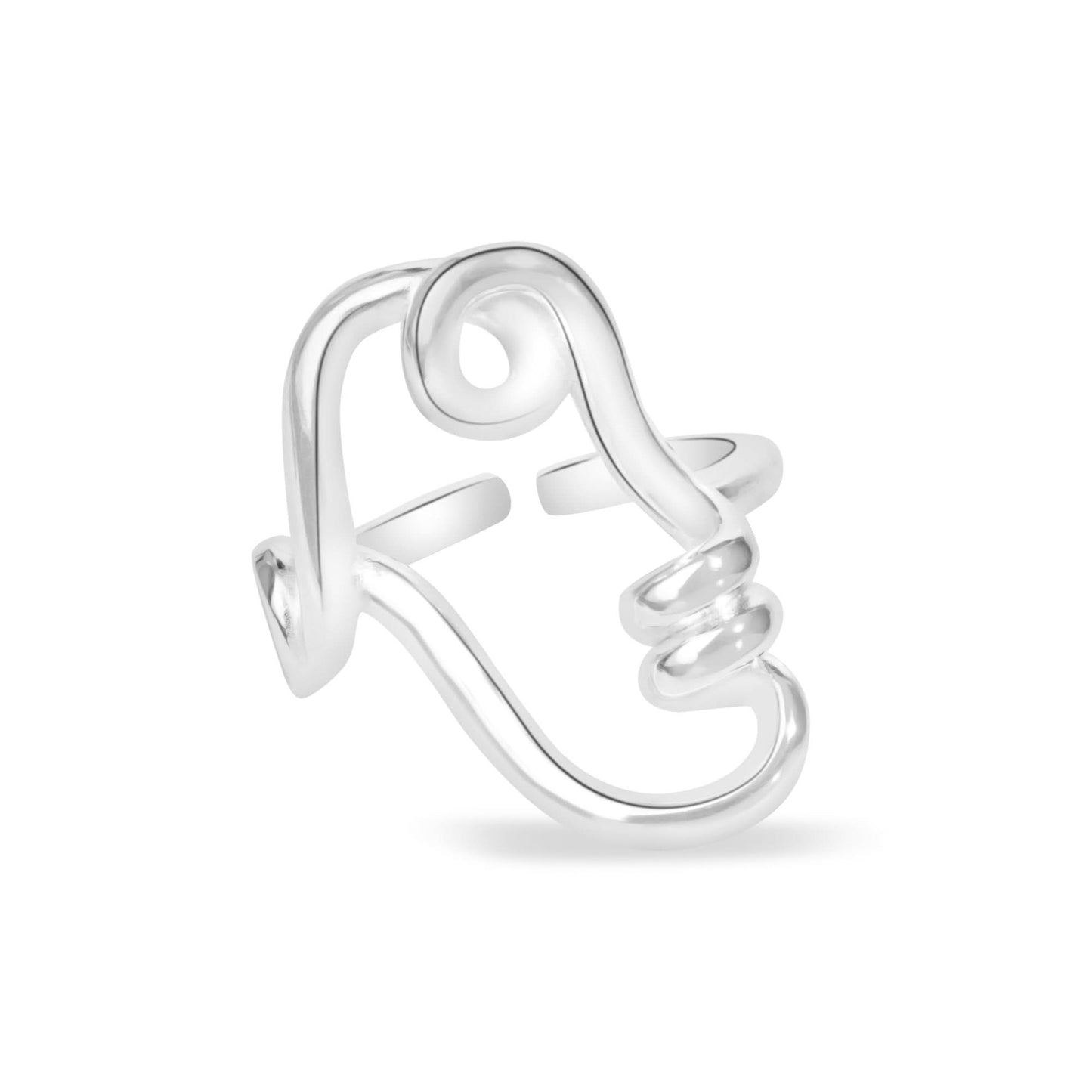 Silver Spiral Tragus Cuff Ring