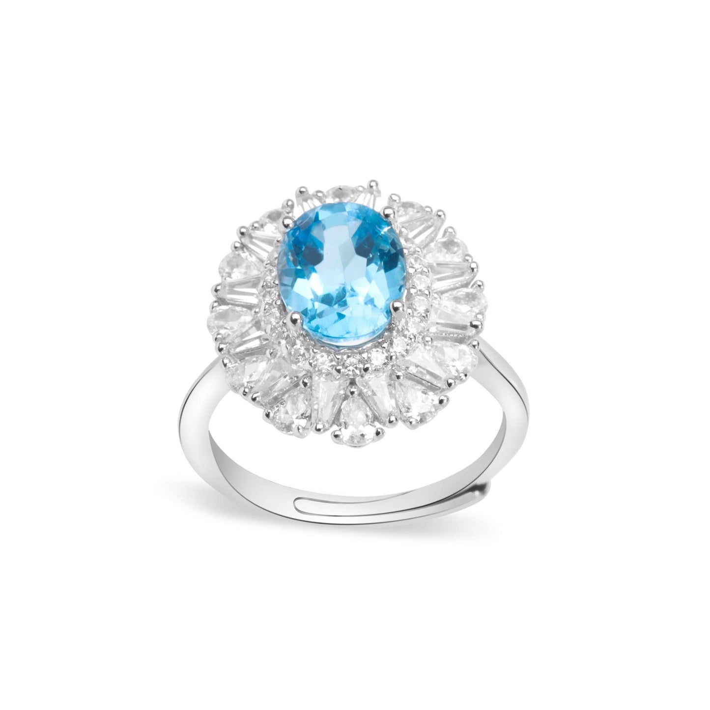 Silver Forget-Me-Not Gem Ring