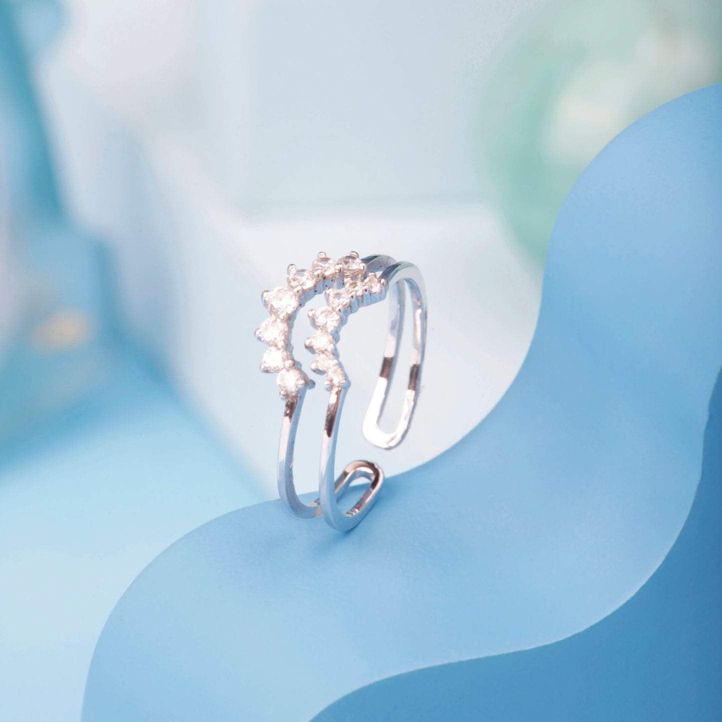 Silver Women Crown Ring