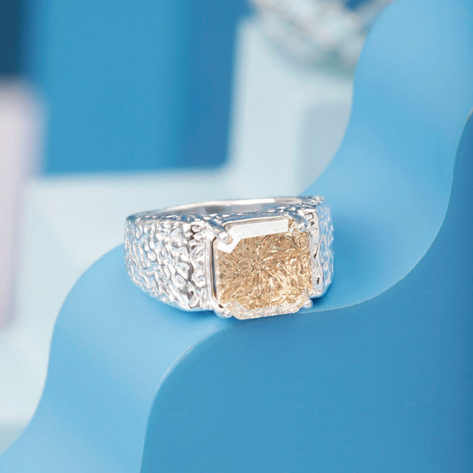 Silver Cubic zircon Urban Yellow Gem Ring