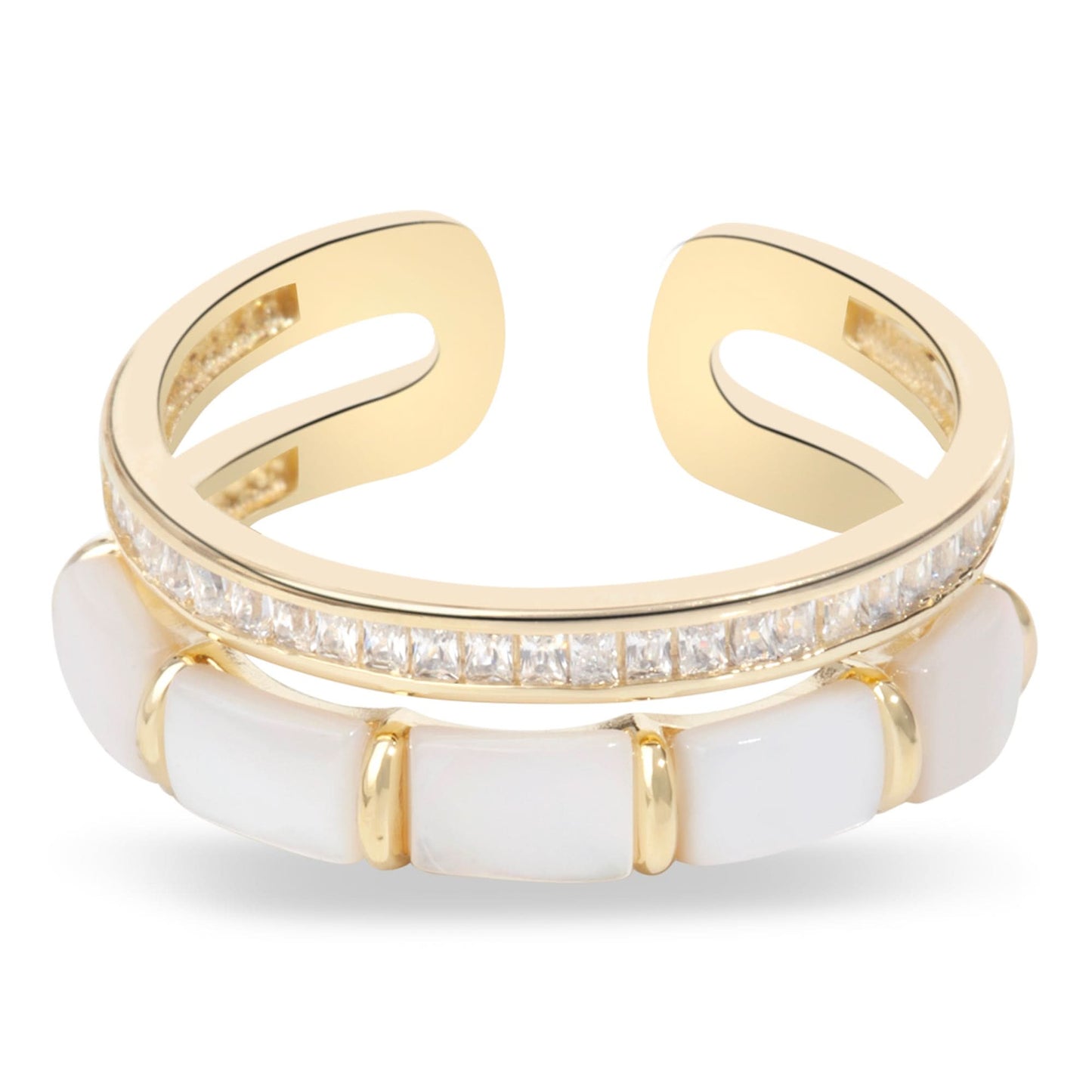 Gold Plated Tranquil Bam Cuff Ring