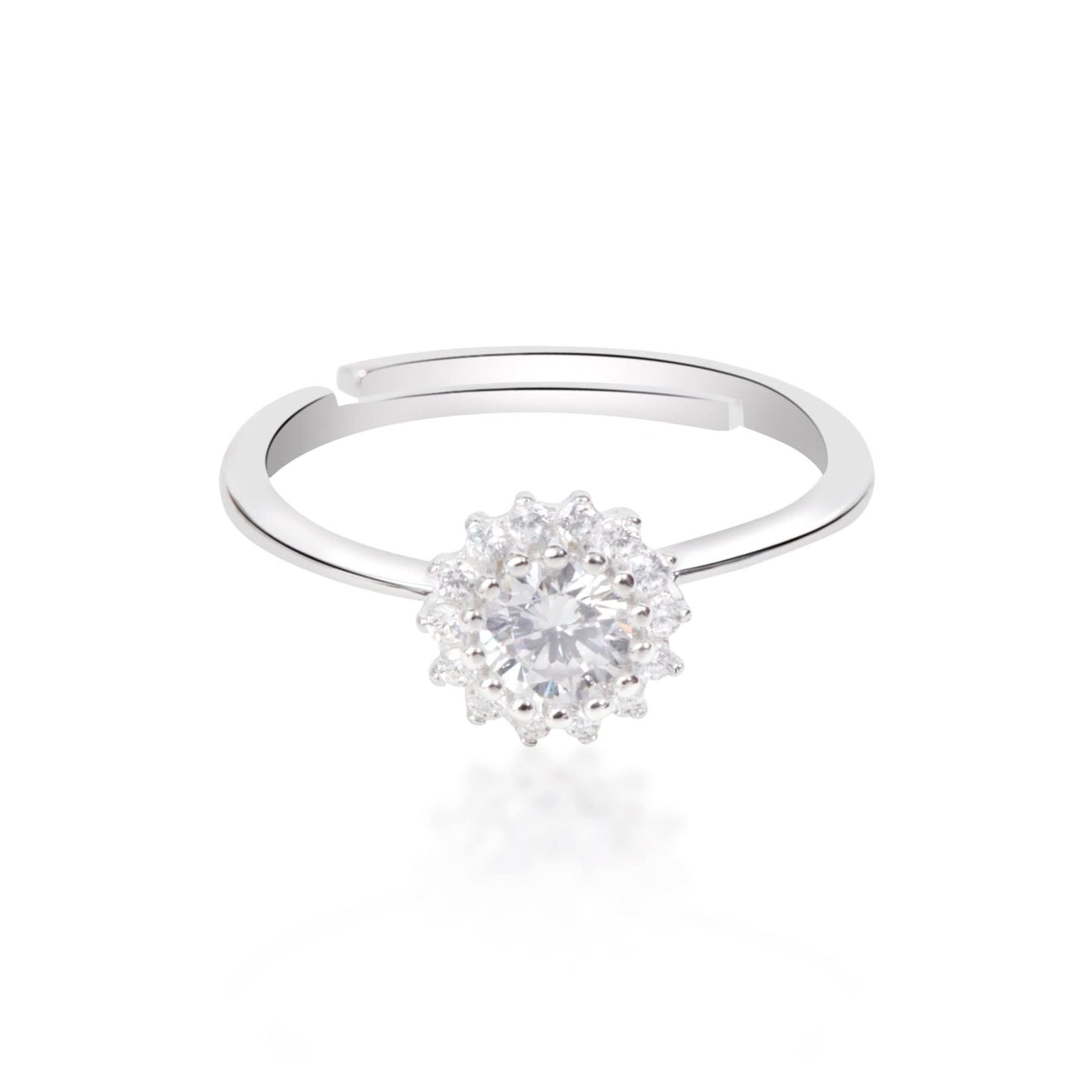 Silver Snowdrop Circle Ring