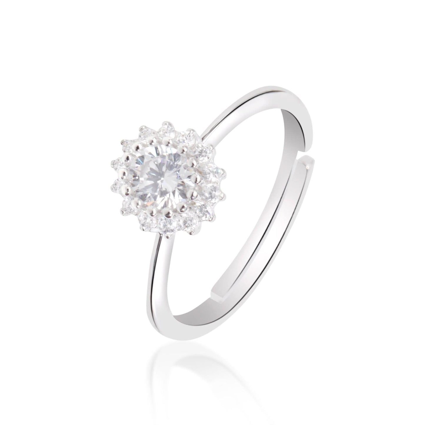 Silver Snowdrop Circle Ring
