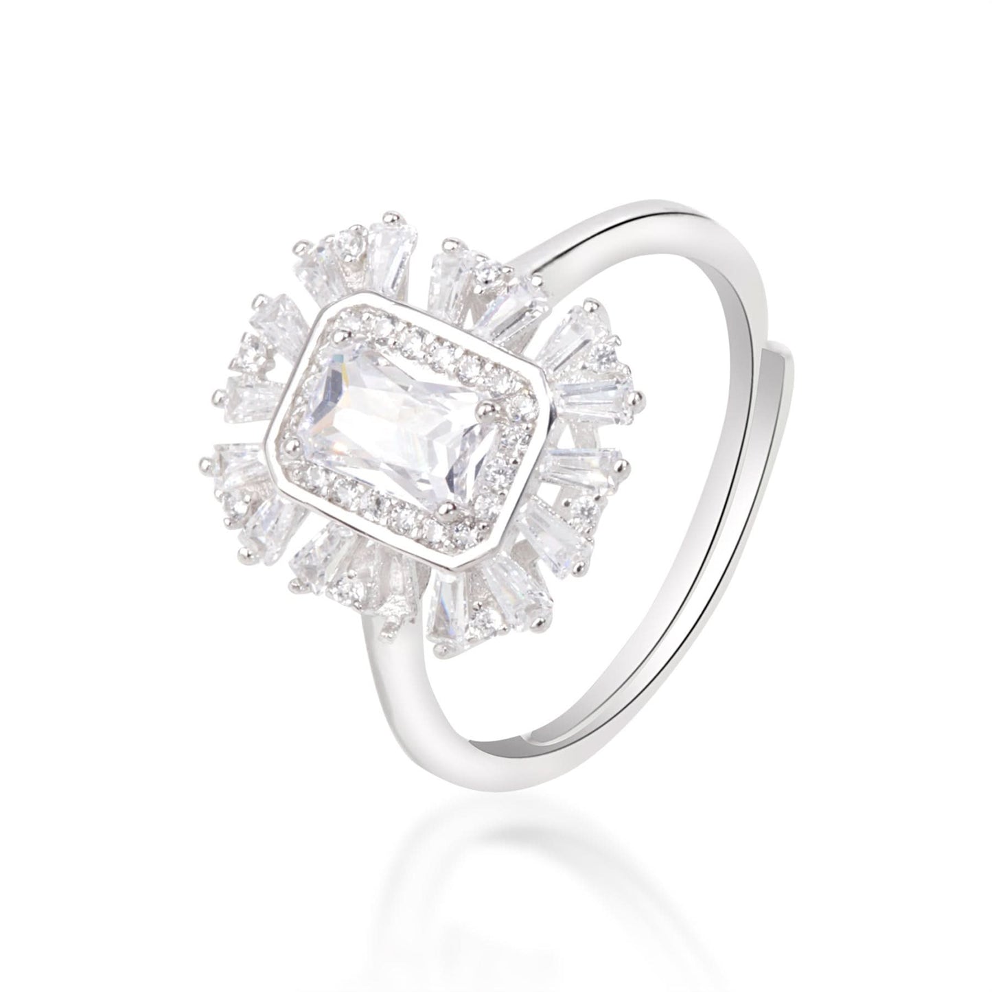 Silver Rectangle Elegance Ring