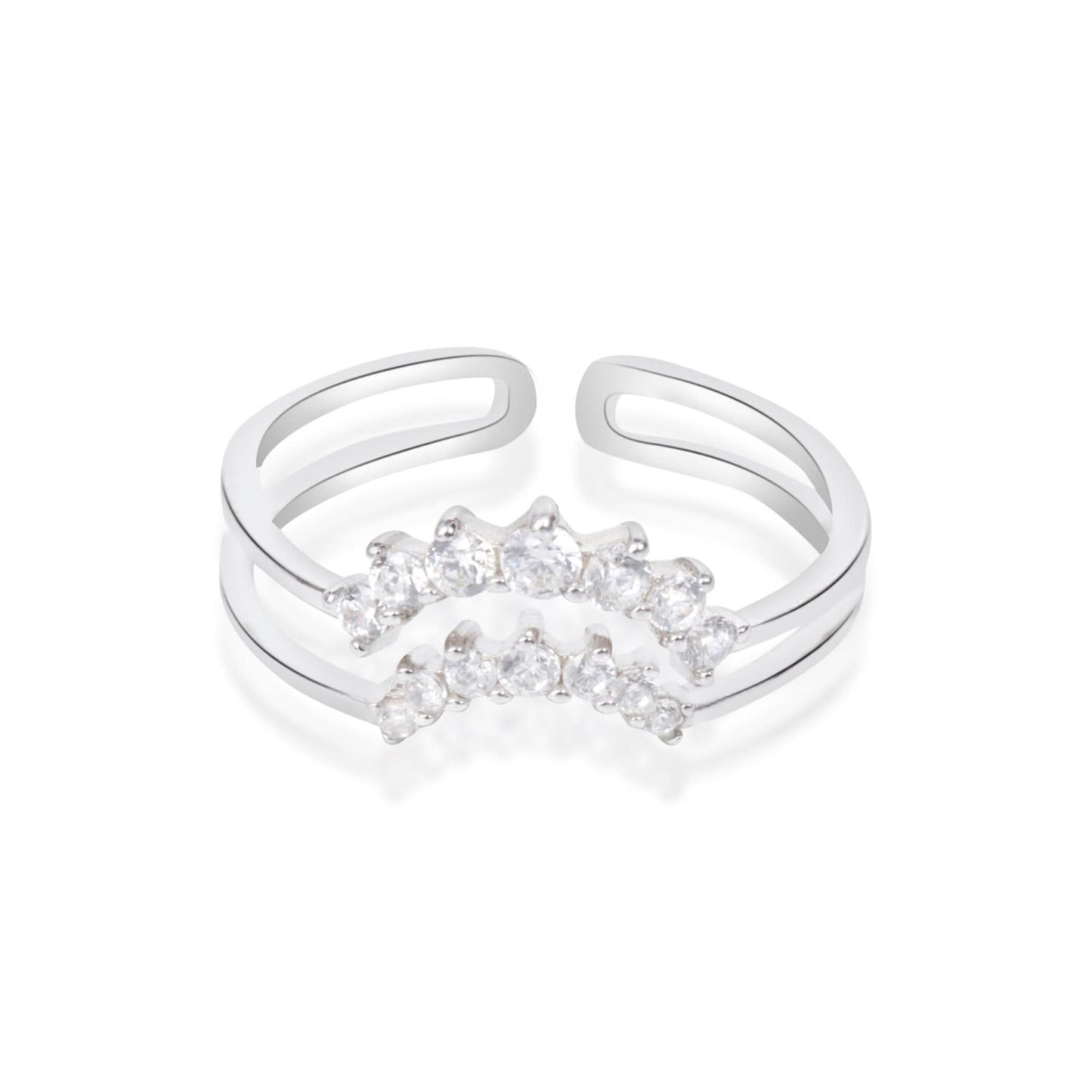 Silver Women Crown Ring
