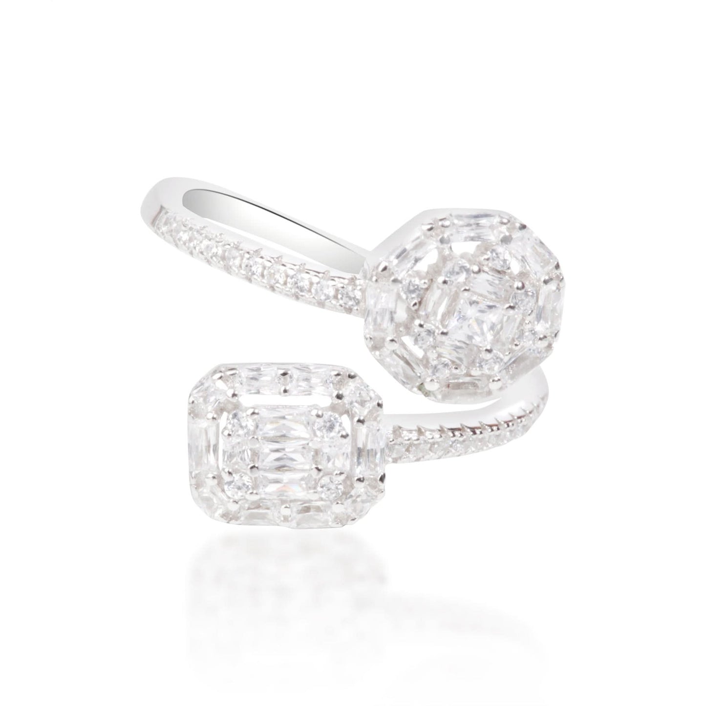 Silver Fusion Stones Ring
