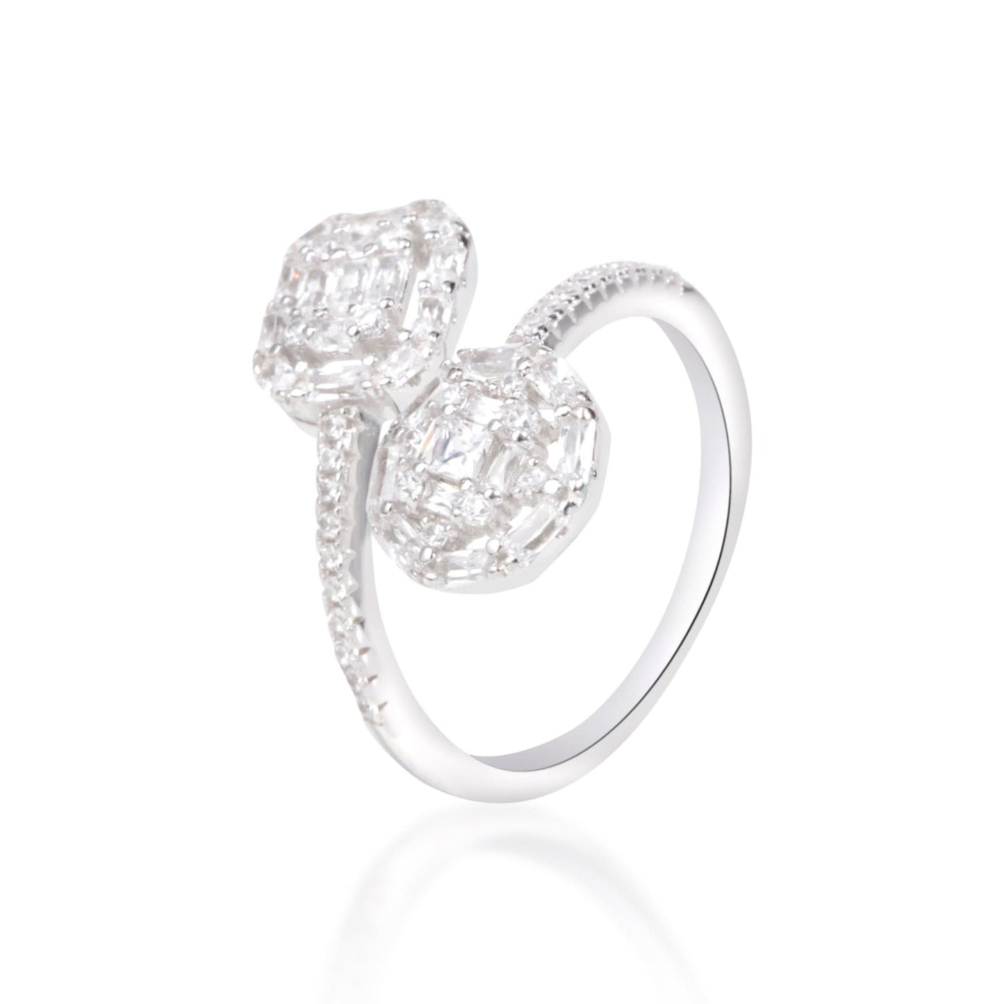 Silver Fusion Stones Ring