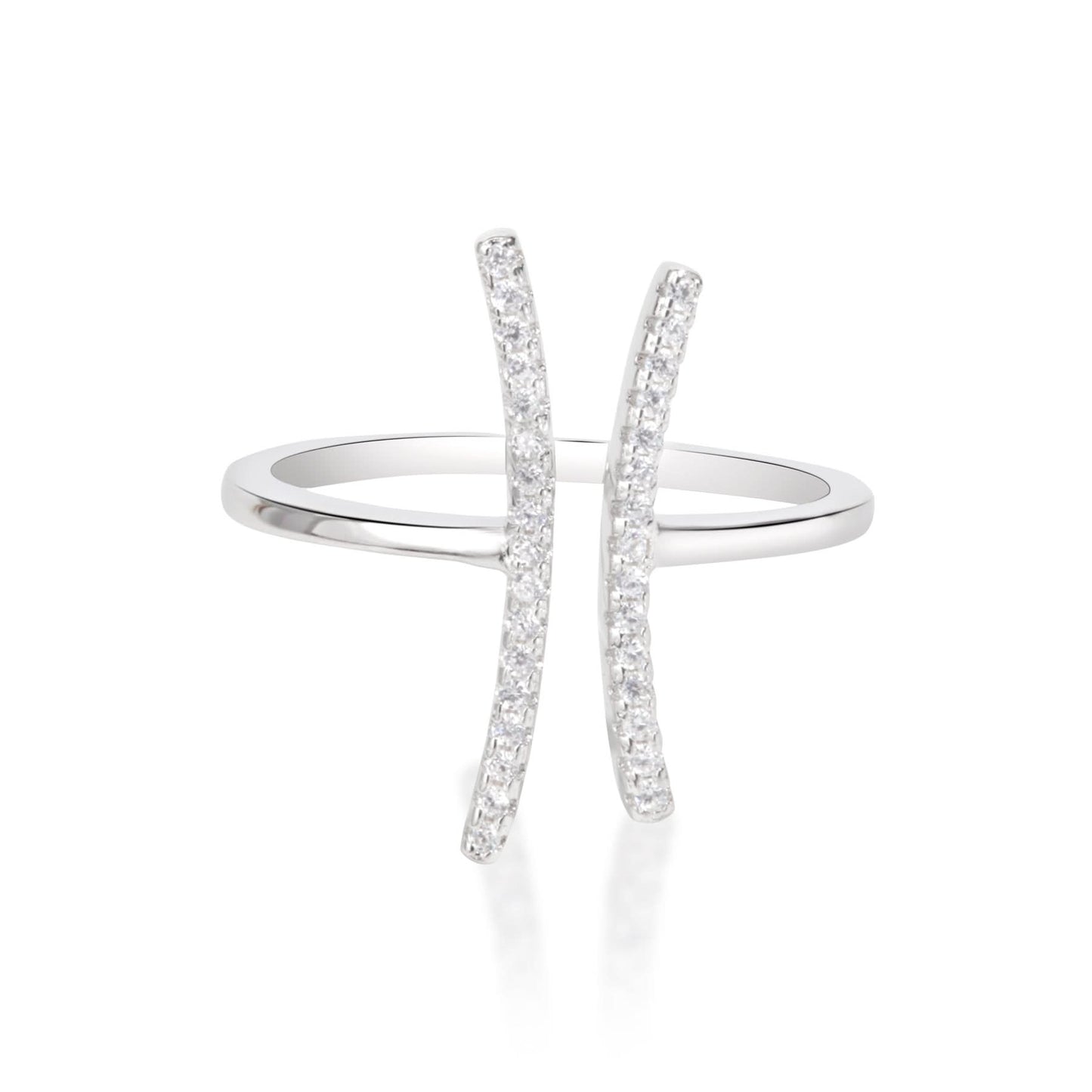 Silver Parallel Lab Grown Fashion Ring