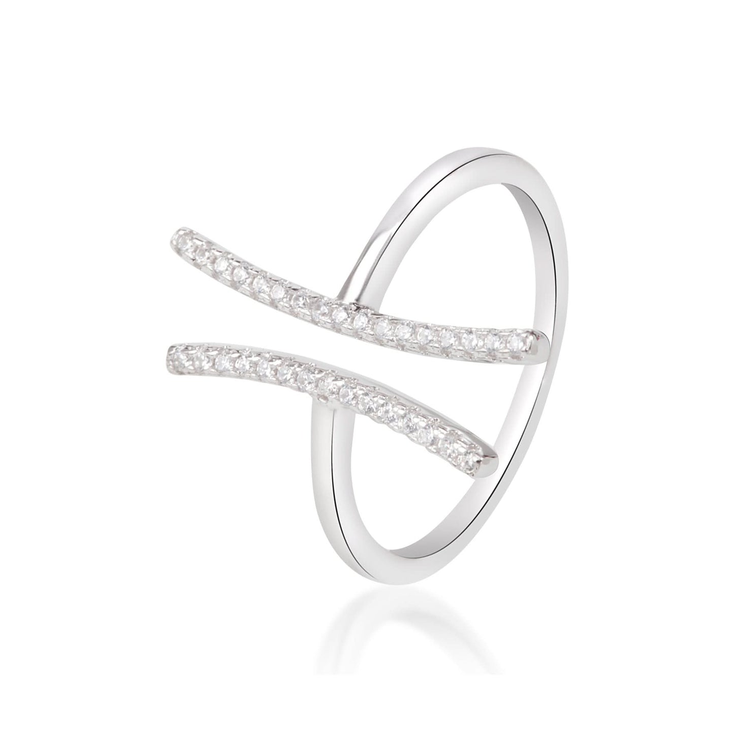 Silver Parallel Lab Grown Fashion Ring