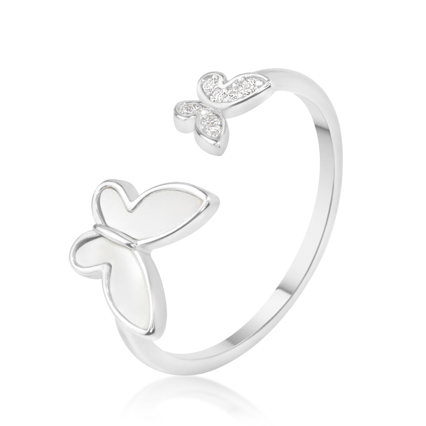 'Flutter Bliss' Silver Ring