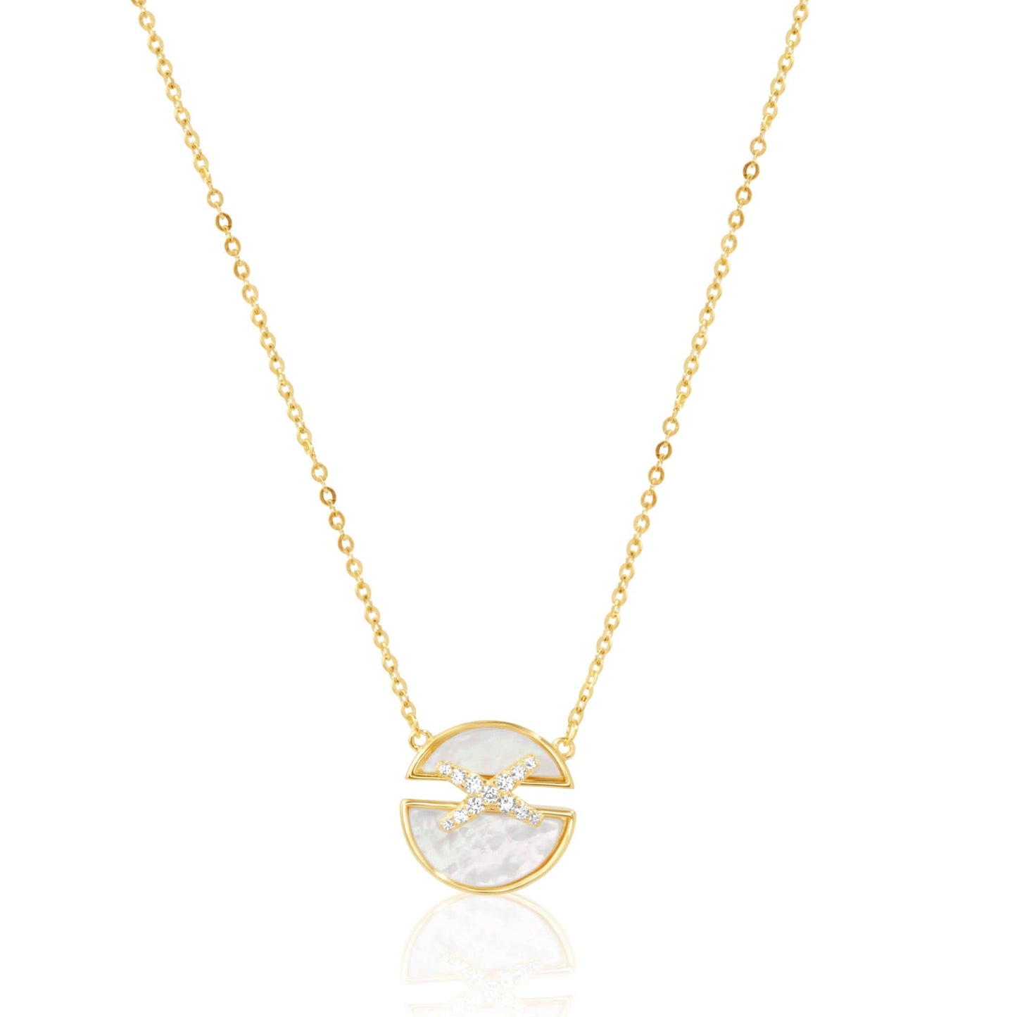 Gold Plated Jeux De Liens Harmony MOP Pendant