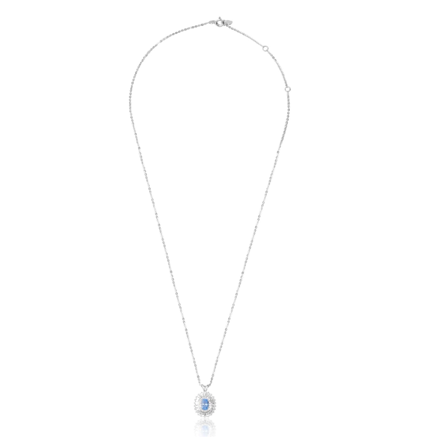 Silver Natural Topaz Blue Gemstone Pendant