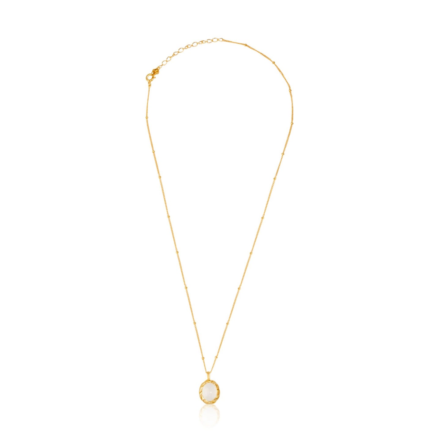 Gold Plated White MOP Egg Shape Pendant