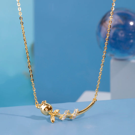 Gold Plated Golden Rose Pendant Silvish