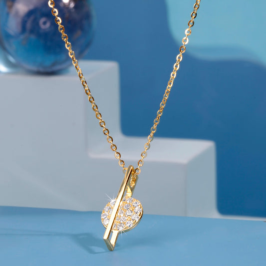 Gold Plated Diamond Aura Pendant Silvish