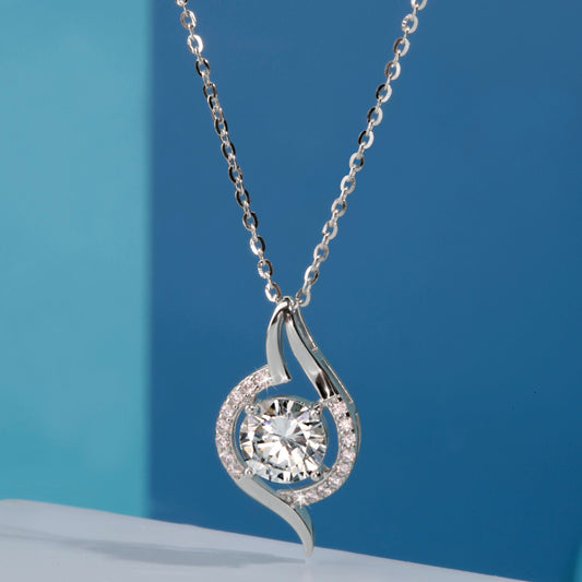 Silver Floating Flashing Zircon Pendant