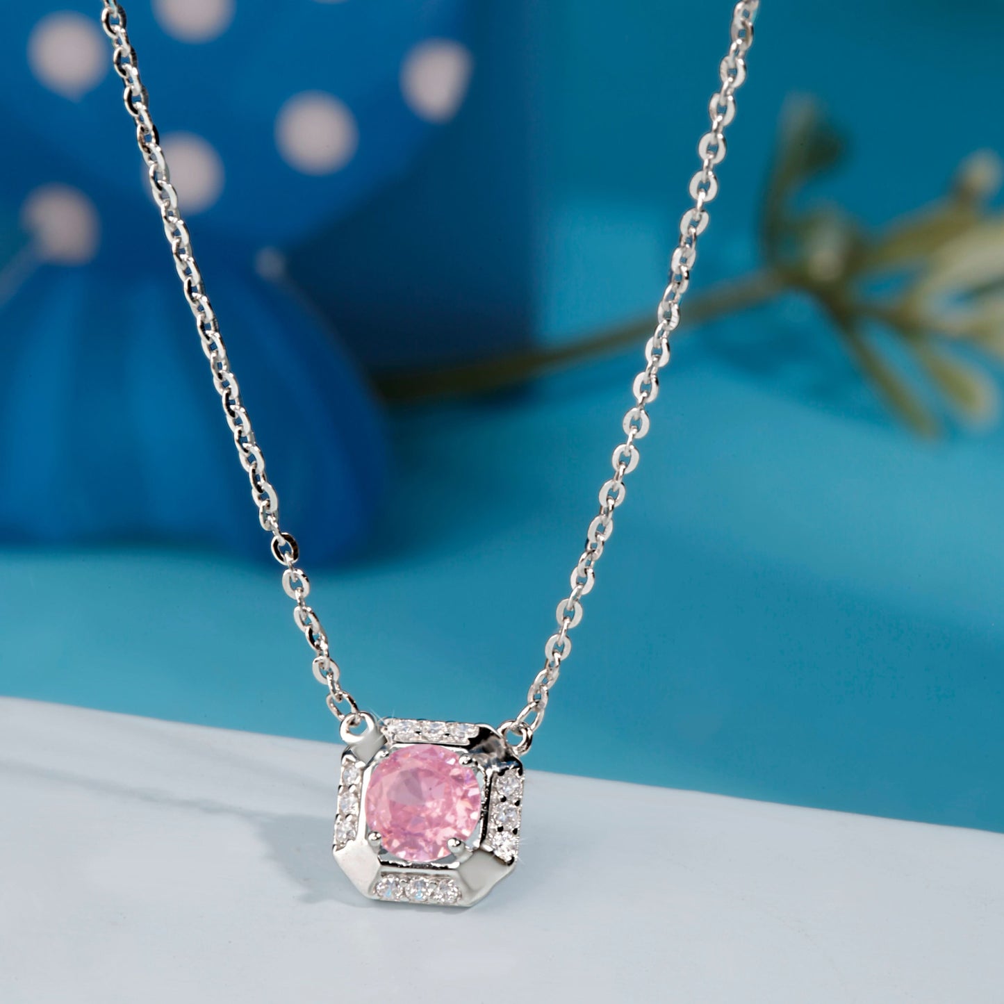 Silver Blush Box Pendant