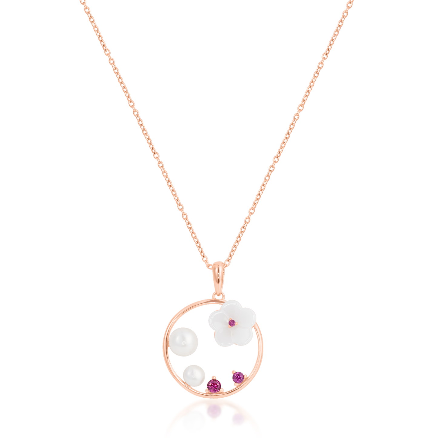 Rose Gold Whispering Blossom Pendant