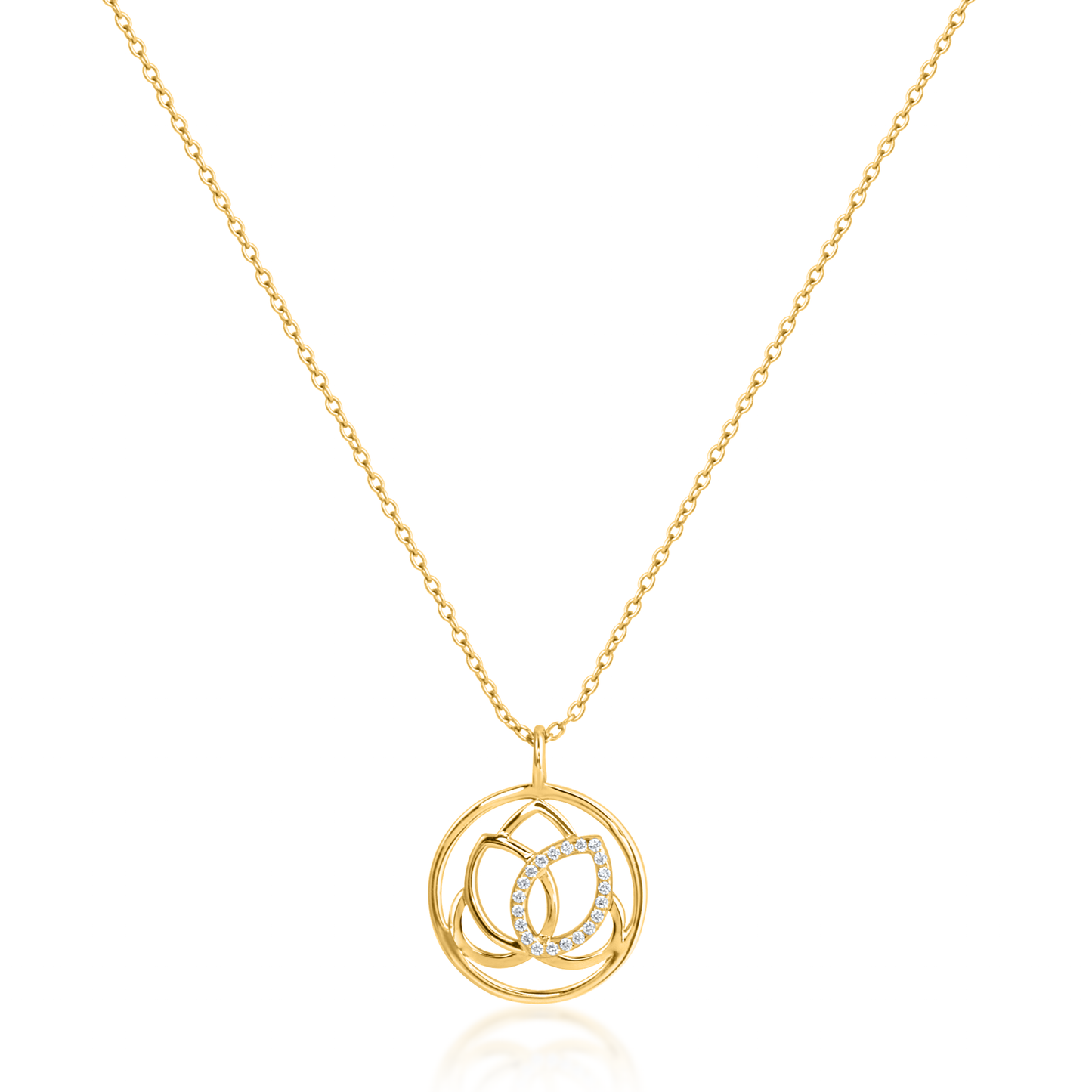 Gold Plated Radiant Lotus Pendant