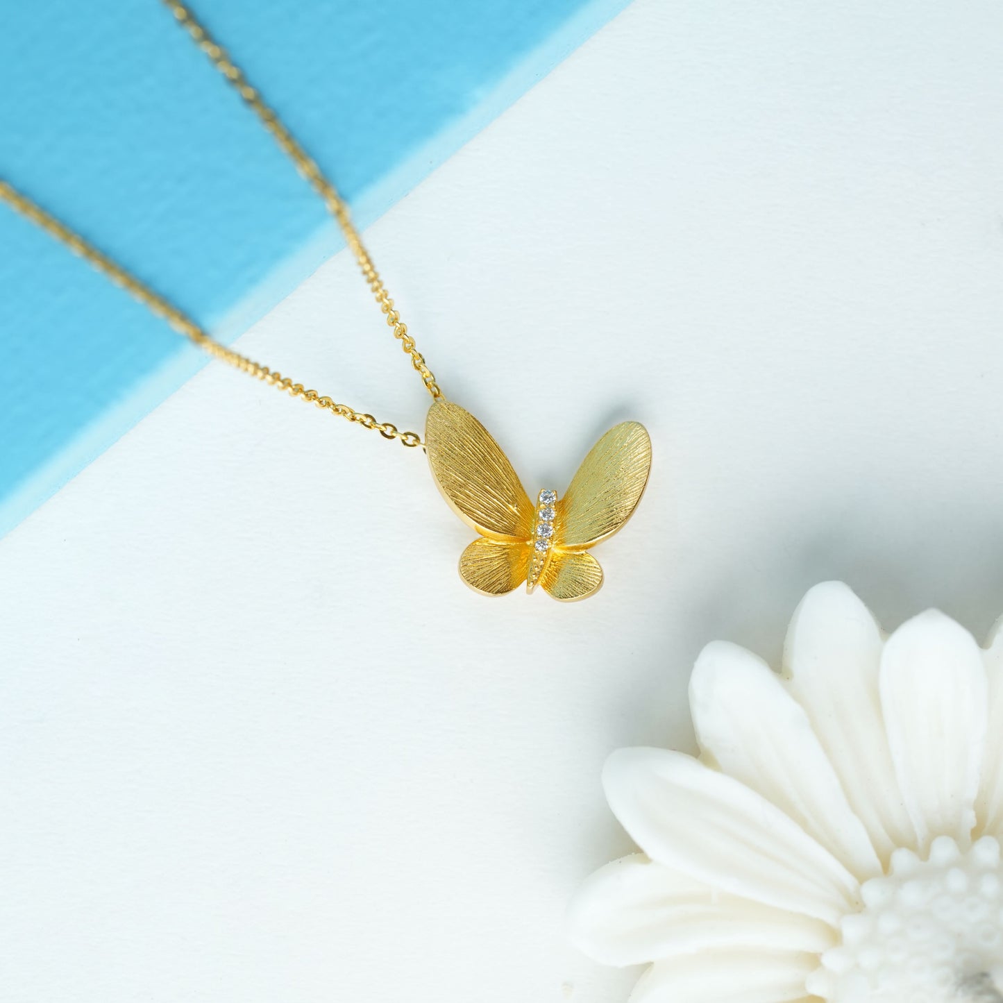 Gold Plated Butterfly Glow Pendant