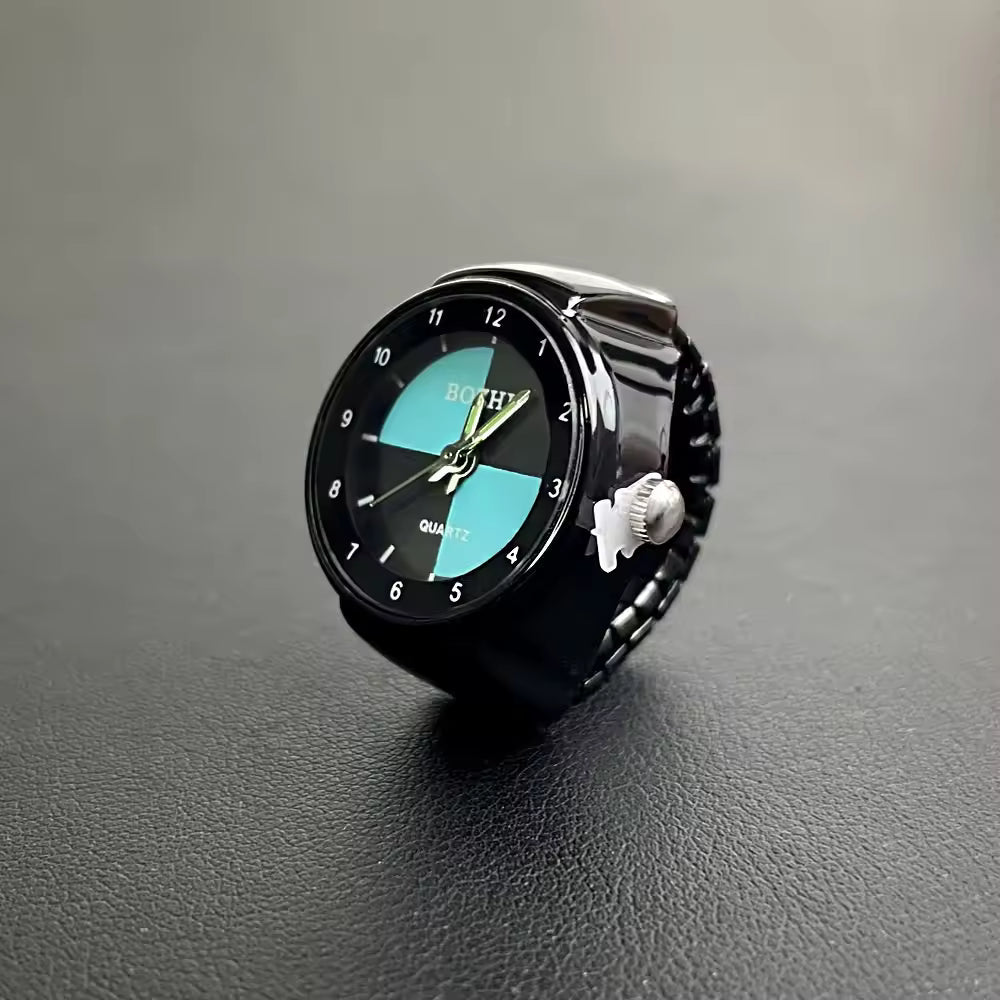 Nova Blue Ring Watch Openable Silvish