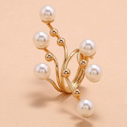 Pearl Bloom Cluster Statement Ring Hunan Haoyi