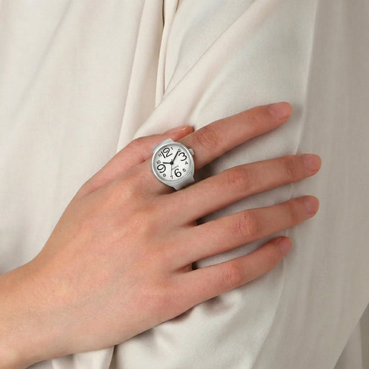 Retro Dial Ring Watch Silvish