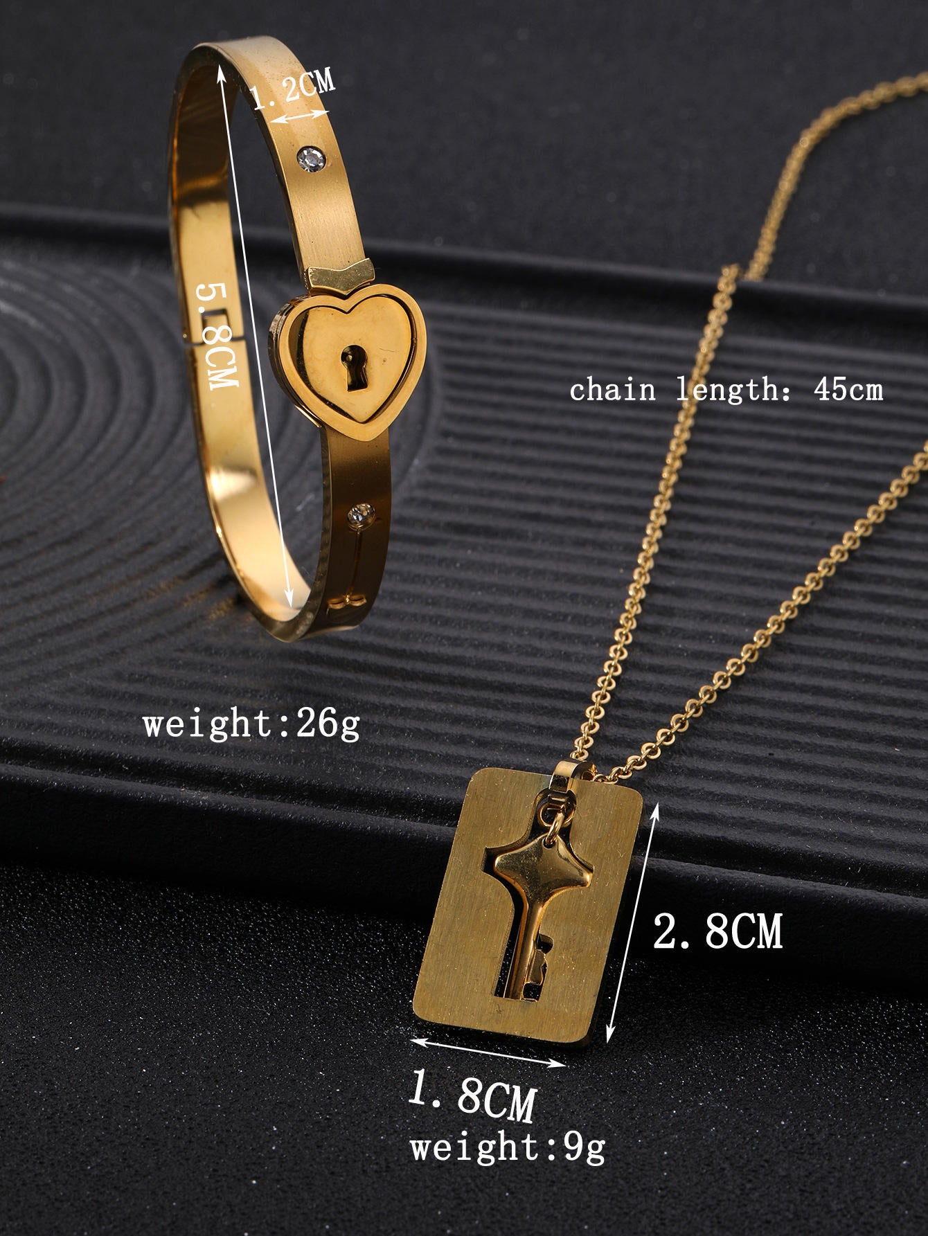 Couple Lock & Key Jewelry Set for Women & Men