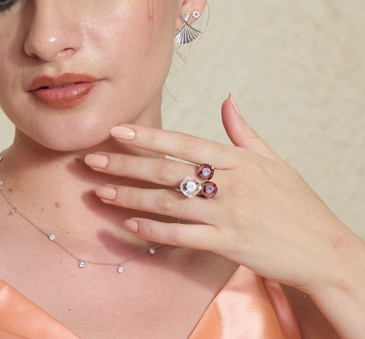 Silver Trine Treasures Gem Ring