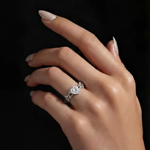 Eternal Heart Knot Solitaire Ring Silvish