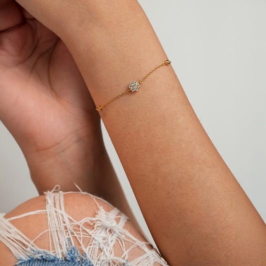 Gold Plated Petal Glow Bracelet Silvish