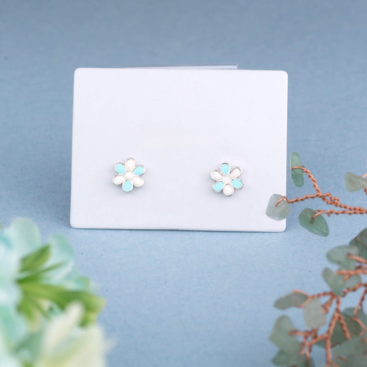 Blooming Blues Kids Earrings (4-12 yrs) Silvish