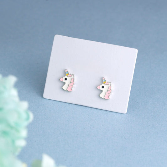 Silver Fairy Tale Unicorn Studs (4-12 yrs) Silvish