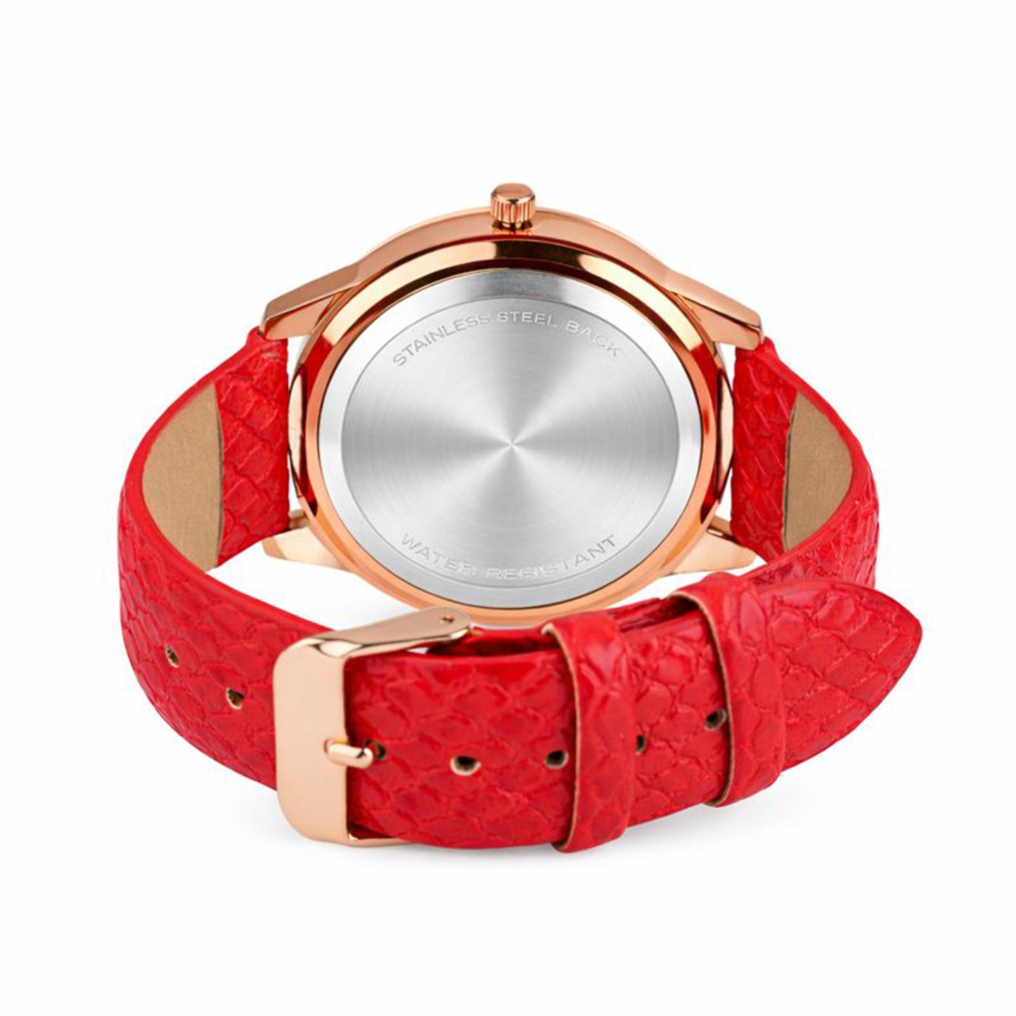 Crimson Grace Red Dial Gold-Tone Women Watch
