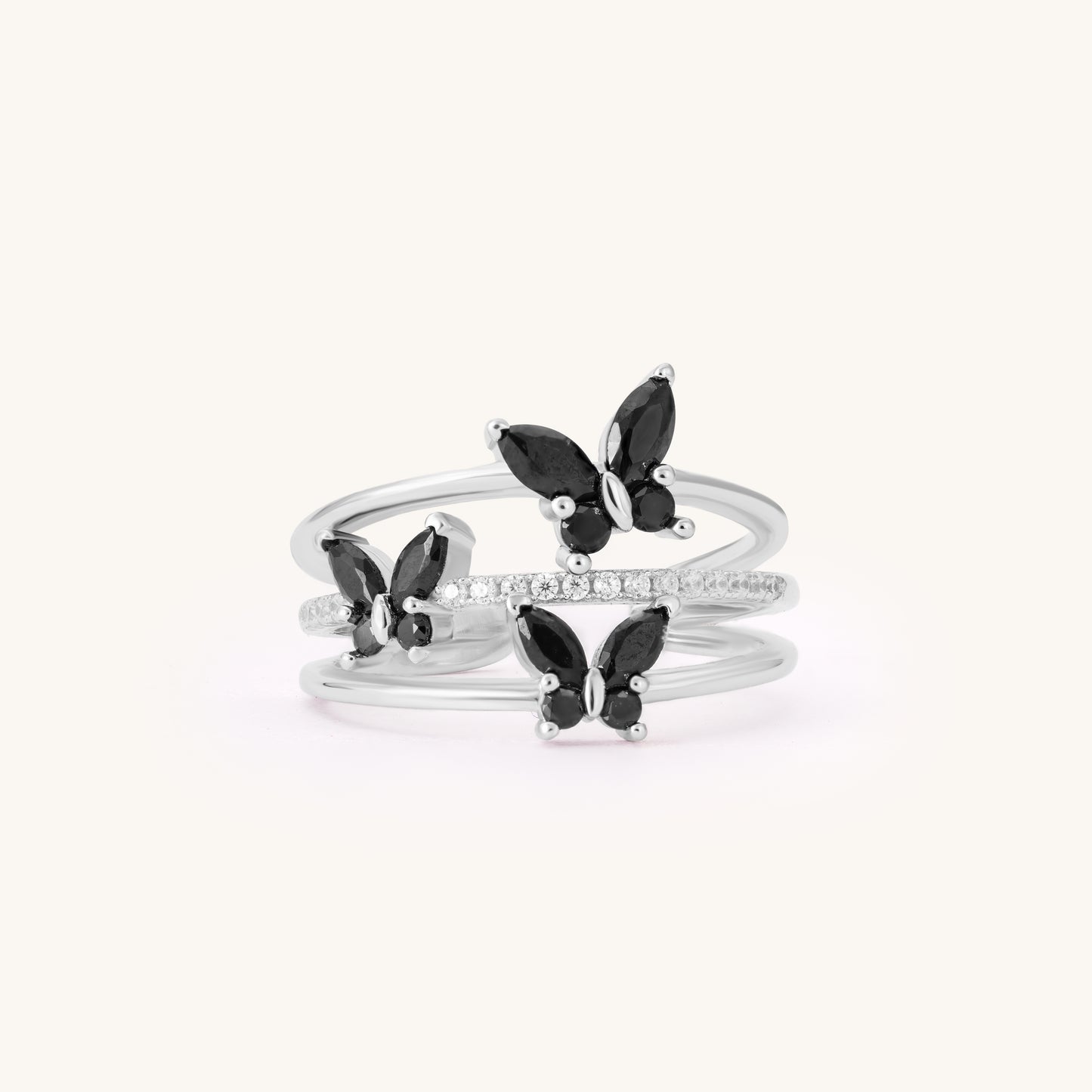 'Tri Butterfly' Silver Ring