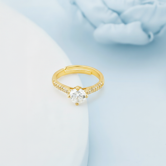 Gold Plated Luminous Brilliance Ring Silvish