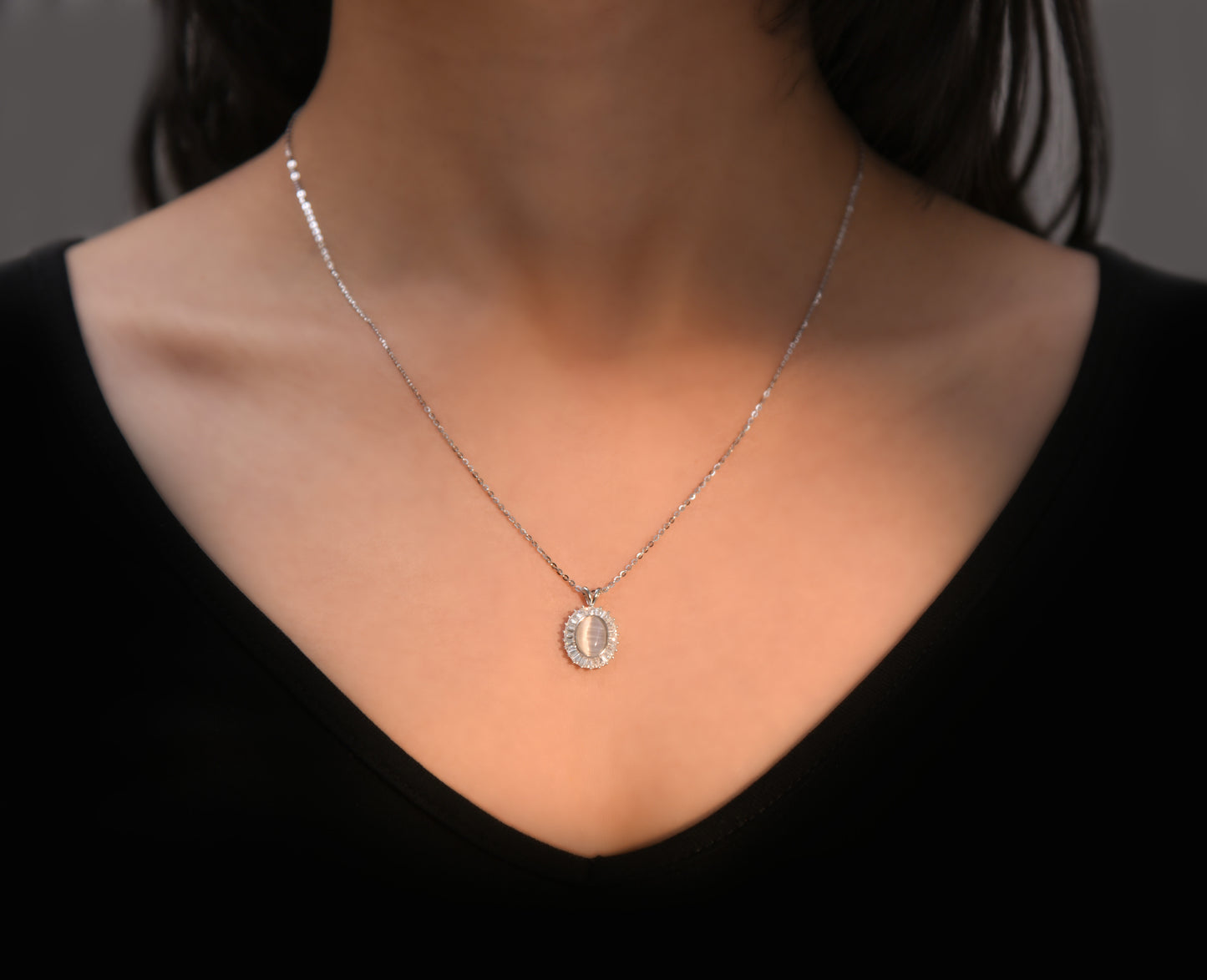 "Moonlit Halo" Silver Pendant