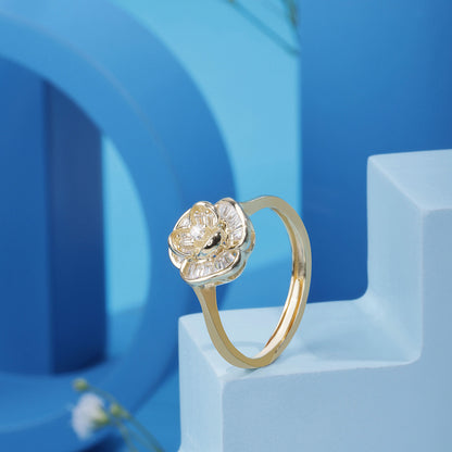 Gold Plated Sterling Floral Ring