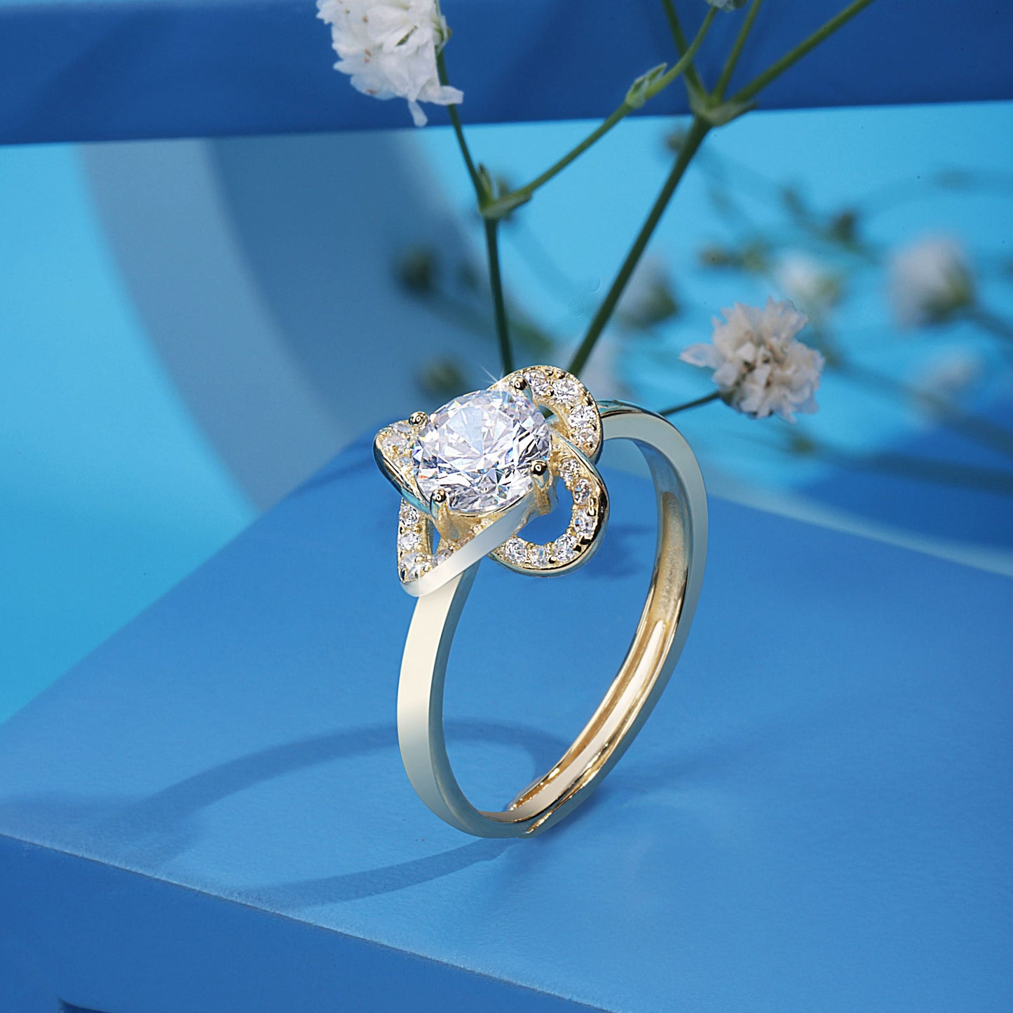 Gold Plated Floral Solace Ring