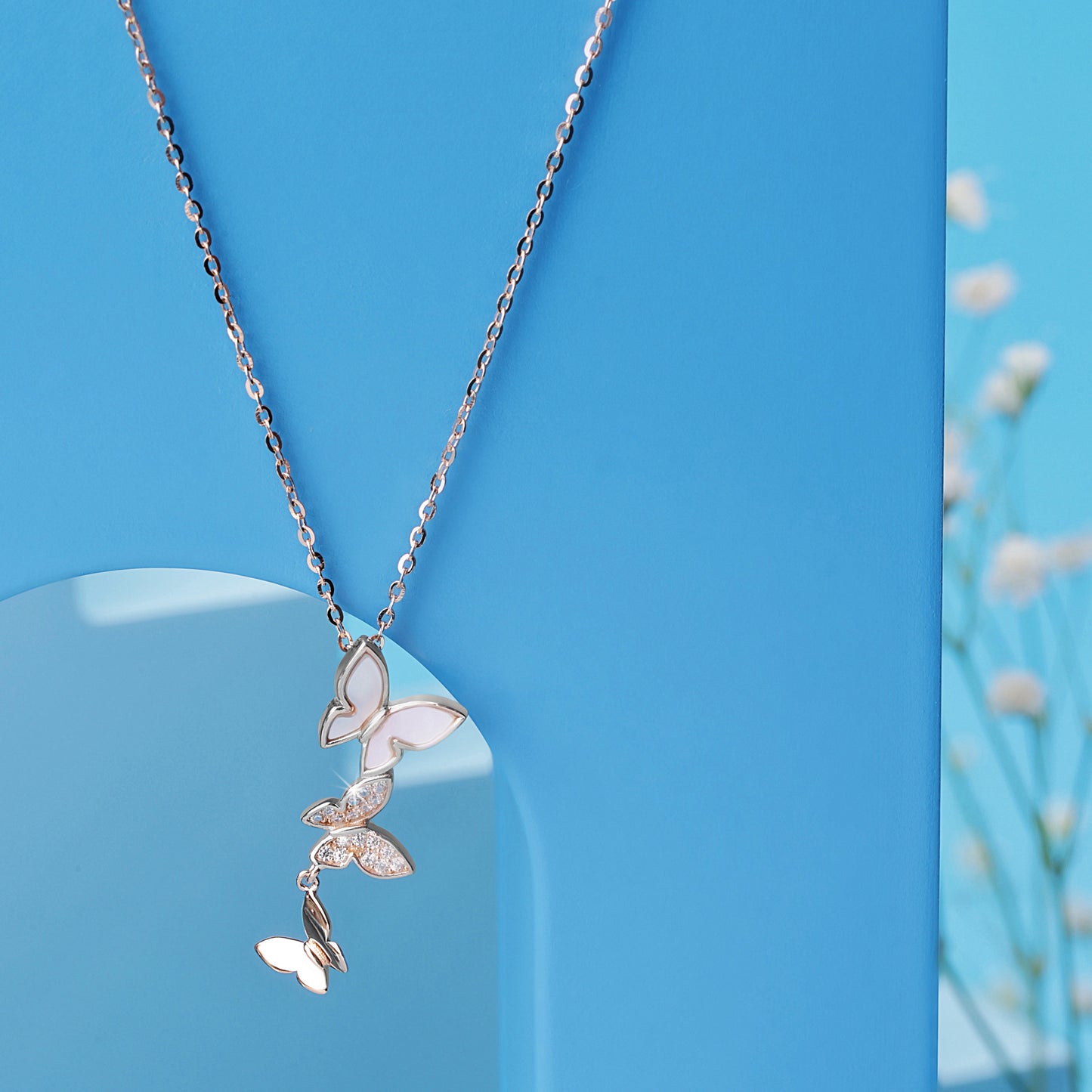 'Butterfly Land' Rose Gold Pendant