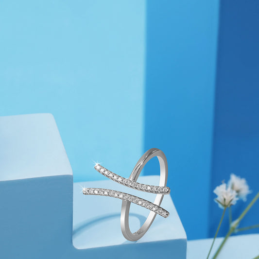 Silver Parallel Lab Grown Fashion Ring