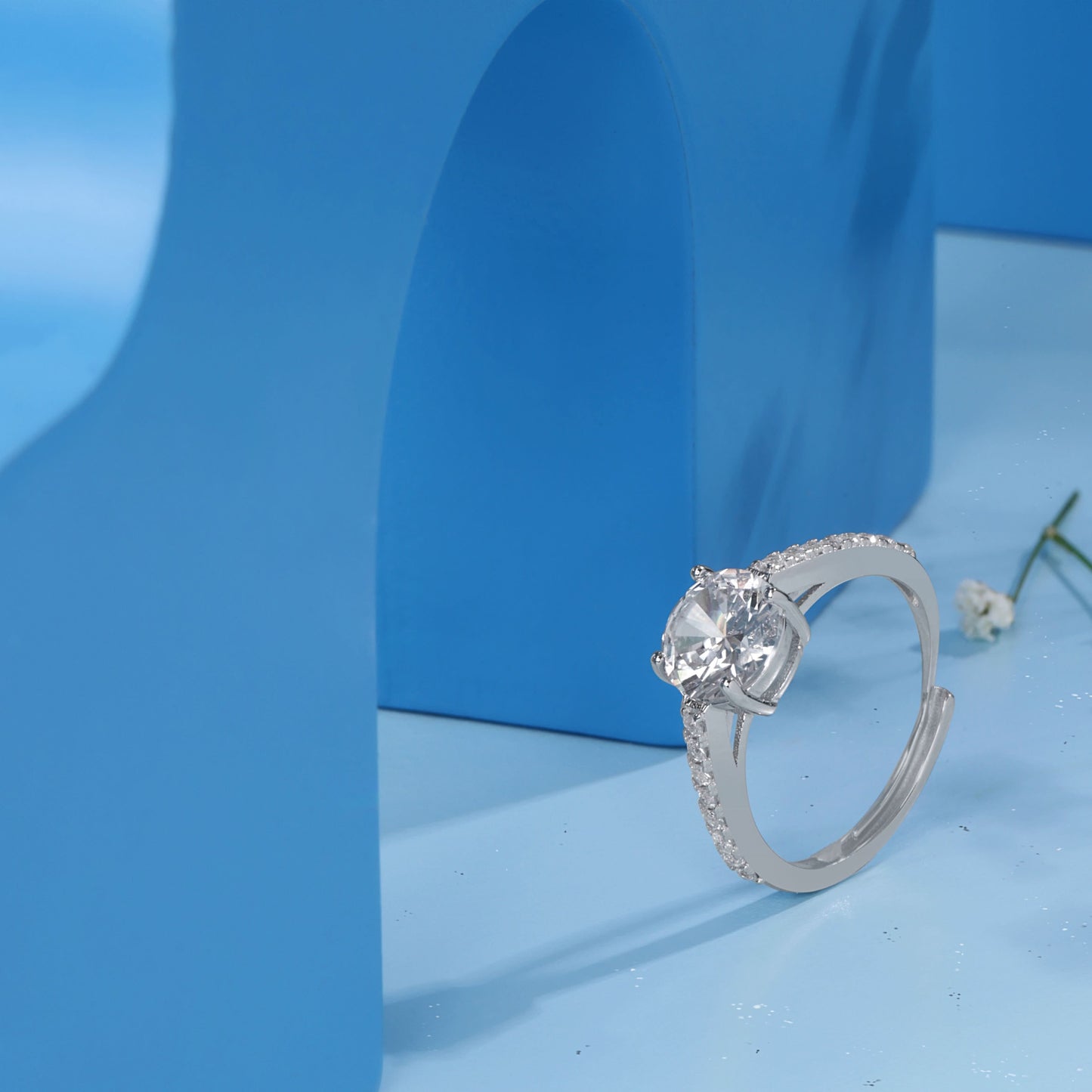 Silver Solitaire Ring